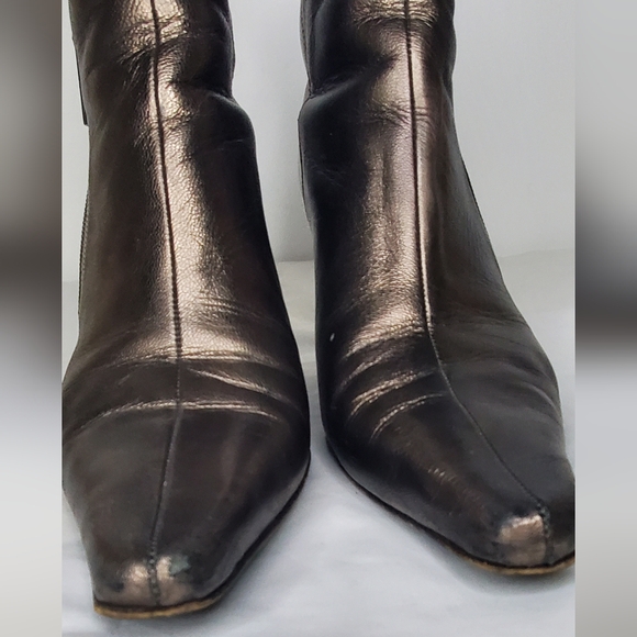 DONALD J PLINER- size 9M-Women ankle boot- leather-gold/metallic - Picture 4 of 10